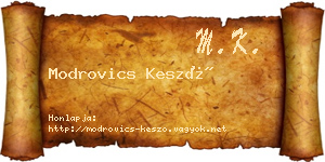 Modrovics Kesző névjegykártya